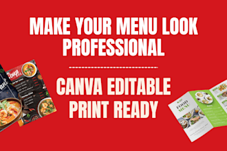 design restaurant menu for dine in