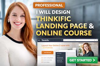 design thinkfic website thinkfic online course setup thinkific landing page