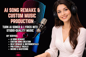 remake, recreate custom ai song, remake beat  for high quality music