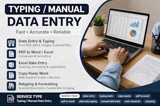 type documents and perform manual data entry accurately
