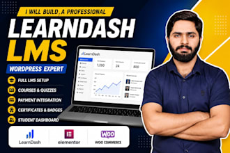 build a learndash lms website with wordpress elementor and woocommerce