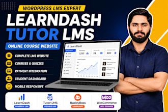 build wordpress lms website using learndash or tutor lms