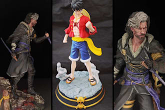 3d print and paint custom anime figure action figure miniature in resin printing