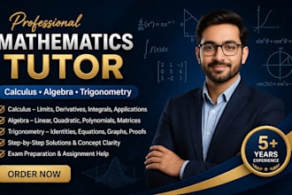 be your professional math tutor for algebra calculus and trigonometry