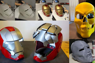 sculpt, 3d print and paint, ship 3d cosplay model 3d mask helmet cosplay props