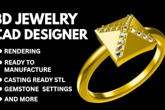 design 3d jewelry cad ring pendant necklace stl 3d rendering print ready