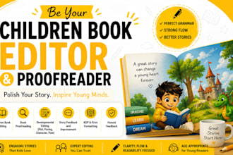 be children book editor, proofread kids story book, kdp children book formatting