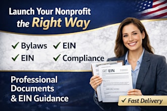 draft nonprofit bylaws, ein and compliance documents