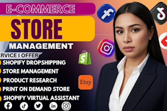 be your e commerce manager for etsy, ebay, amazon and shopify store