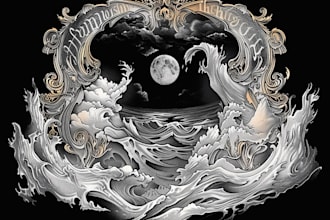 draw detailed artwork illustration with vintage engraving