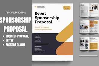 create modern sponsorship proposal, business proposal, packages, letter design