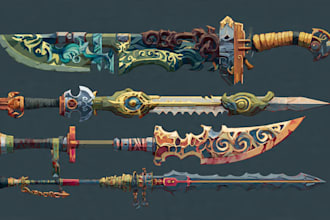 design unique weapons illustrations