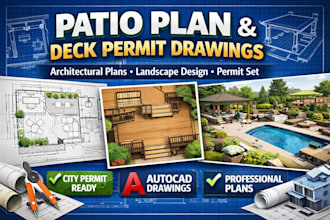 design patio plan deck permit drawings landscape and architectural plans