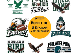 make retro football helmet eagle logo