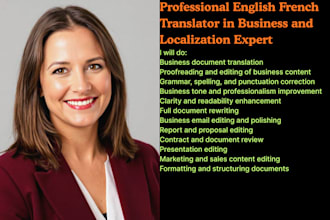 translate and proofread english or french business docs