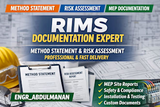 prepare mep rams, risk assessment and method statement