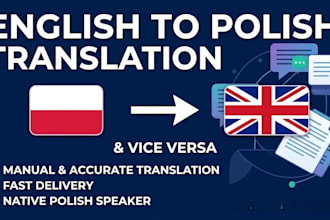 translate texts from english to polish and polish to english