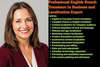 translate and localize english and canadian french content