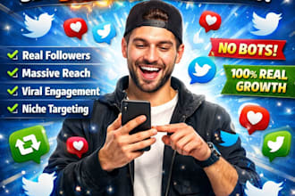 help you manage your x account get 1m x followers, twitter x promotion marketing