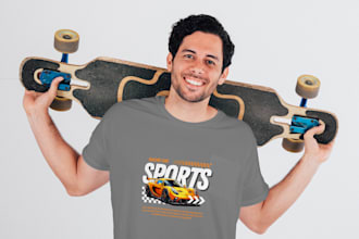 design custom trendy and professional t shirt designs for your brand