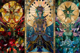 make you a custom stained glass tarot card design