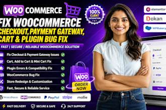 fix woocommerce checkout payment gateway,cart plugin bugs, redesign woocommerce