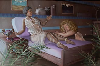 create a fantasy or pinup style digital drawing