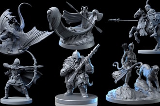 sculpt 3d miniature models, warhammer tabletop mini figures stl file 3d printing