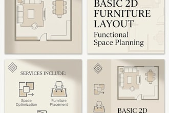 design your interior space with 2d layout