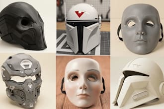 sculpt custom 3d anime mask print and paint 3d mask model 3d helmet stl printing