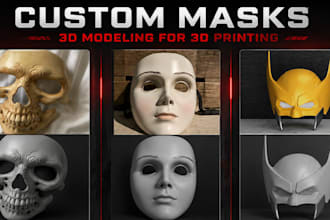 sculpt custom 3d anime mask print and paint 3d mask model 3d helmet stl printing