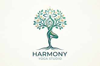 design a calming and elegant yoga logo