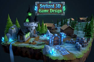 design stylized 3d environments, assets, characters and level design for games