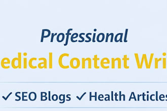 write SEO optimized medical and healthcare articles