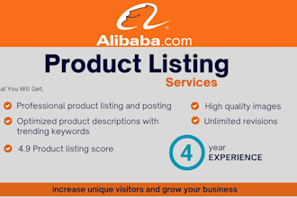 do alibaba product listing, posting with optimized details