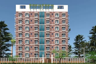 riseup multistory residential building,town planning,modern living,3dsmax render