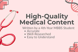 write medical content,mbbs notes and health articles