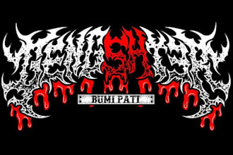 design a brutal and bloody metal logo