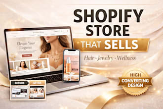 design a high converting shopify store for hair, jewelry or yoga brand