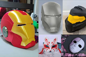 sculpt 3d print and paint, ship wearable cosplay, 3d mask helmet printable armor