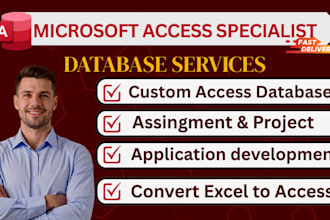 develop microsoft access database, assignments and desktop application projects