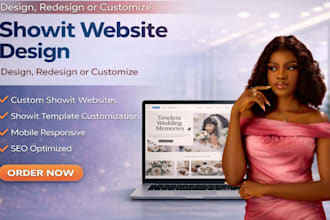 design redesign or customize showit website showit template and landing page