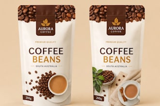 design coffee packaging, mylar bag, coffee pouch, coffee branding, tea packaging