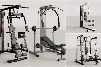 create powerful 3d gym equipment, fitness machine, manufacturing ready cad model