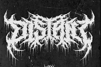design a brutal and chaotic grindcore metal logo