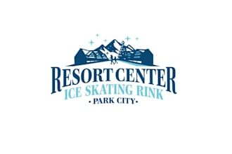 design festive outdoor ice skating rink looking winter themed logo