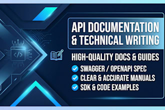 write professional API documentation and technical guides