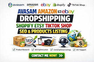 avasam amazon to ebay dropshipping shopify etsy tiktok shop SEO products listing