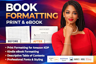do book formatting, kindle ebook formatting  paperback formatting for KDP lulu