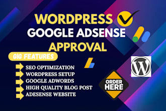 design, fix google adsense approval for wordpress website and setup ads campaign